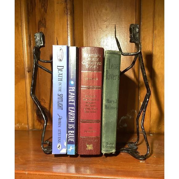 Vintage wrought iron walking man and shadow MCM bookends - Picture 4 of 4